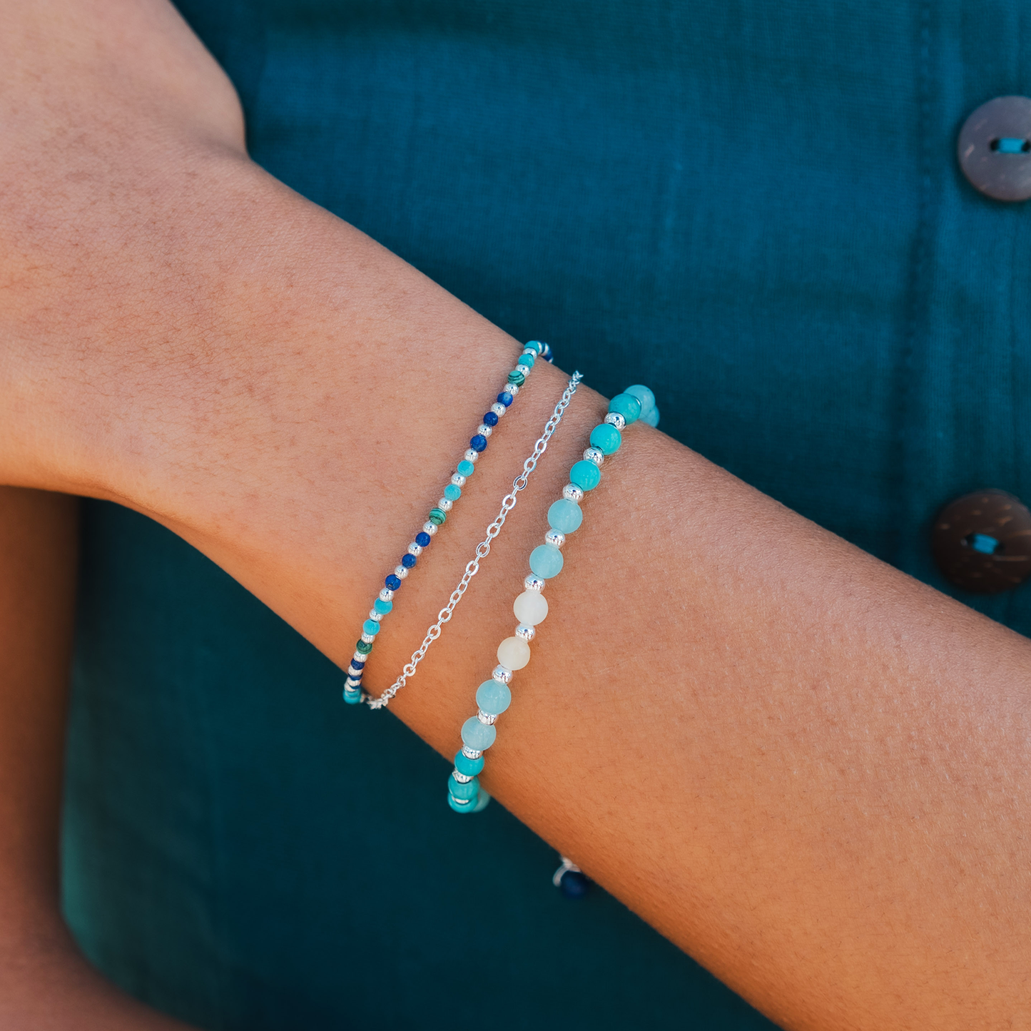 Lotus and Luna - Anti-Anxiety + Healing 4mm Healing Bracelet (Silver)