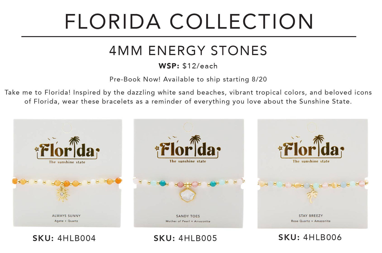 Lotus and Luna - Stay Breezy Florida Charm Bracelet