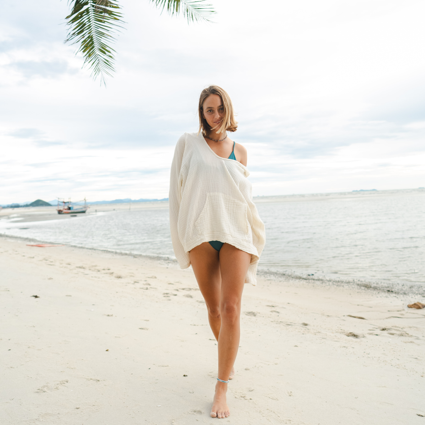 Lotus and Luna - Cream Baja Pullover Hoodie