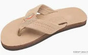Flip Flops - Kids Sierra Brown 3-4 Leather w/ strap