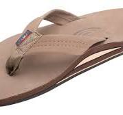 Flip Flops- Mens Premier Dark Brown (M) M 8.5-9.5 Leather