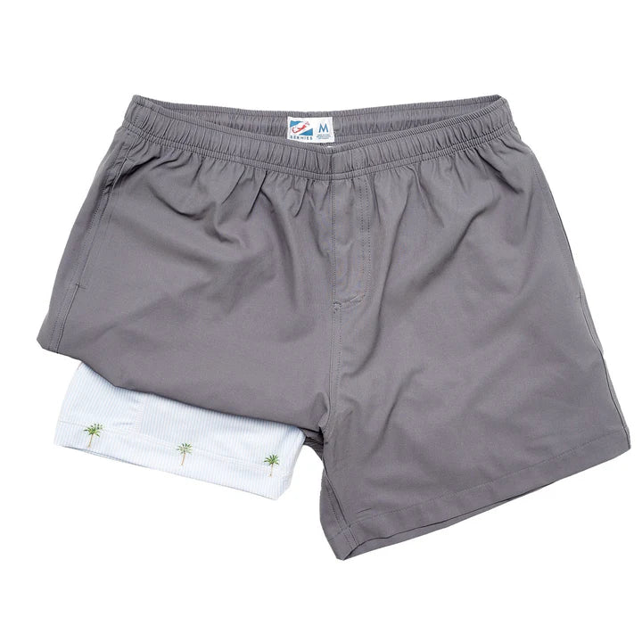 Bermies Grey (Palm Stripes) Shorts