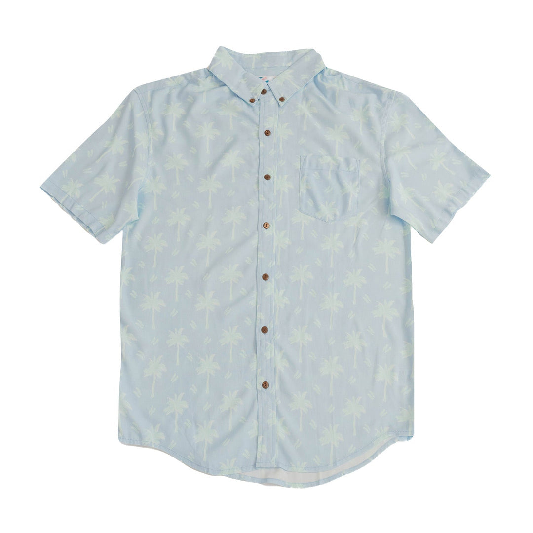 Bermies Pastel Palms Button Down