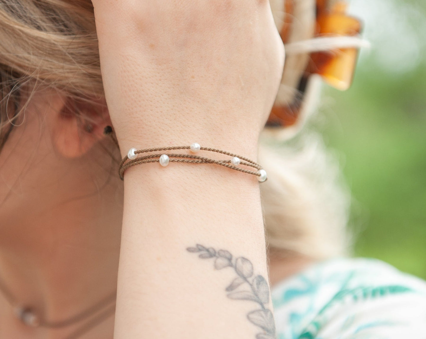 Tula Blue White Pearl Riptide Bracelet