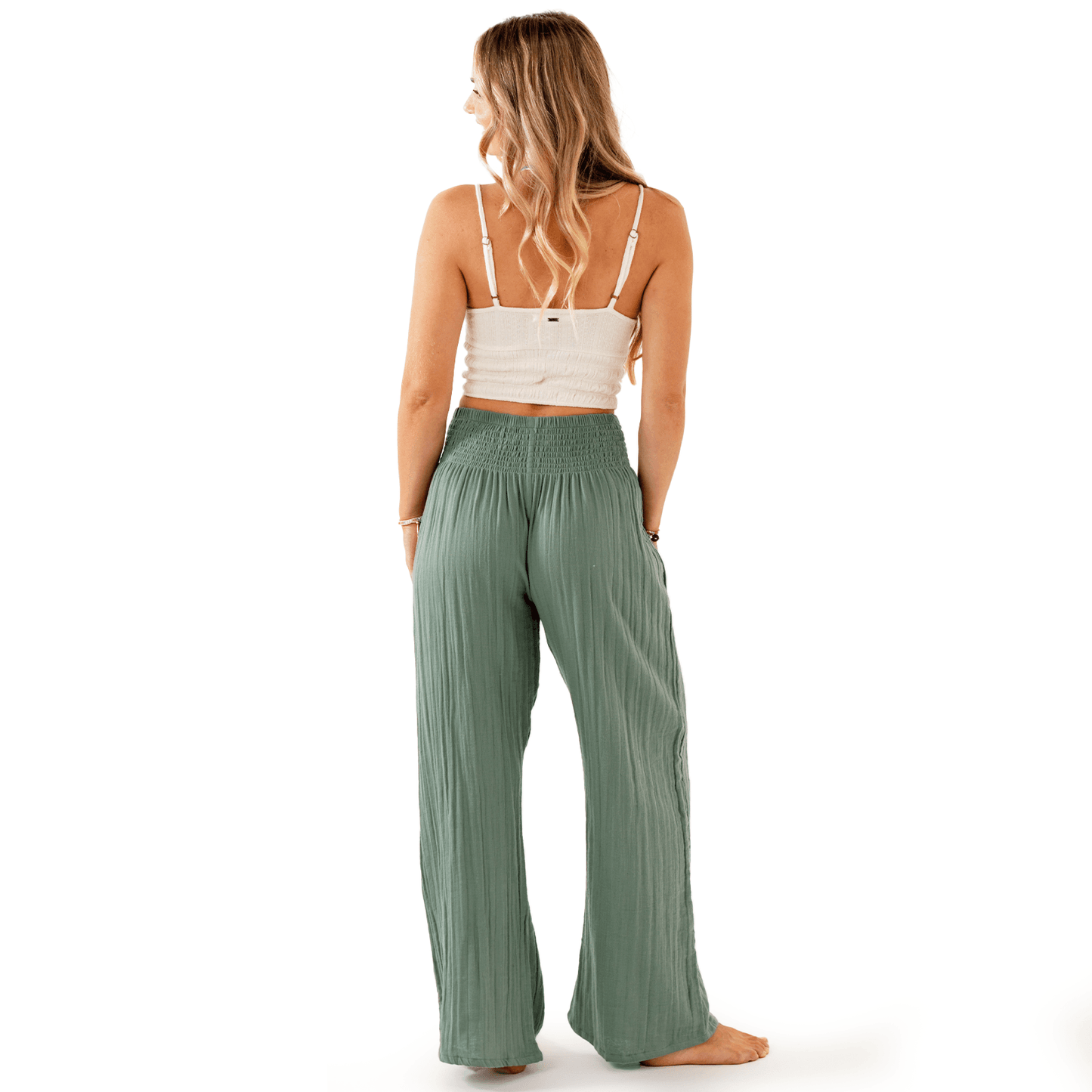 Lotus and Luna - Sage Wide Leg Cotton Pants