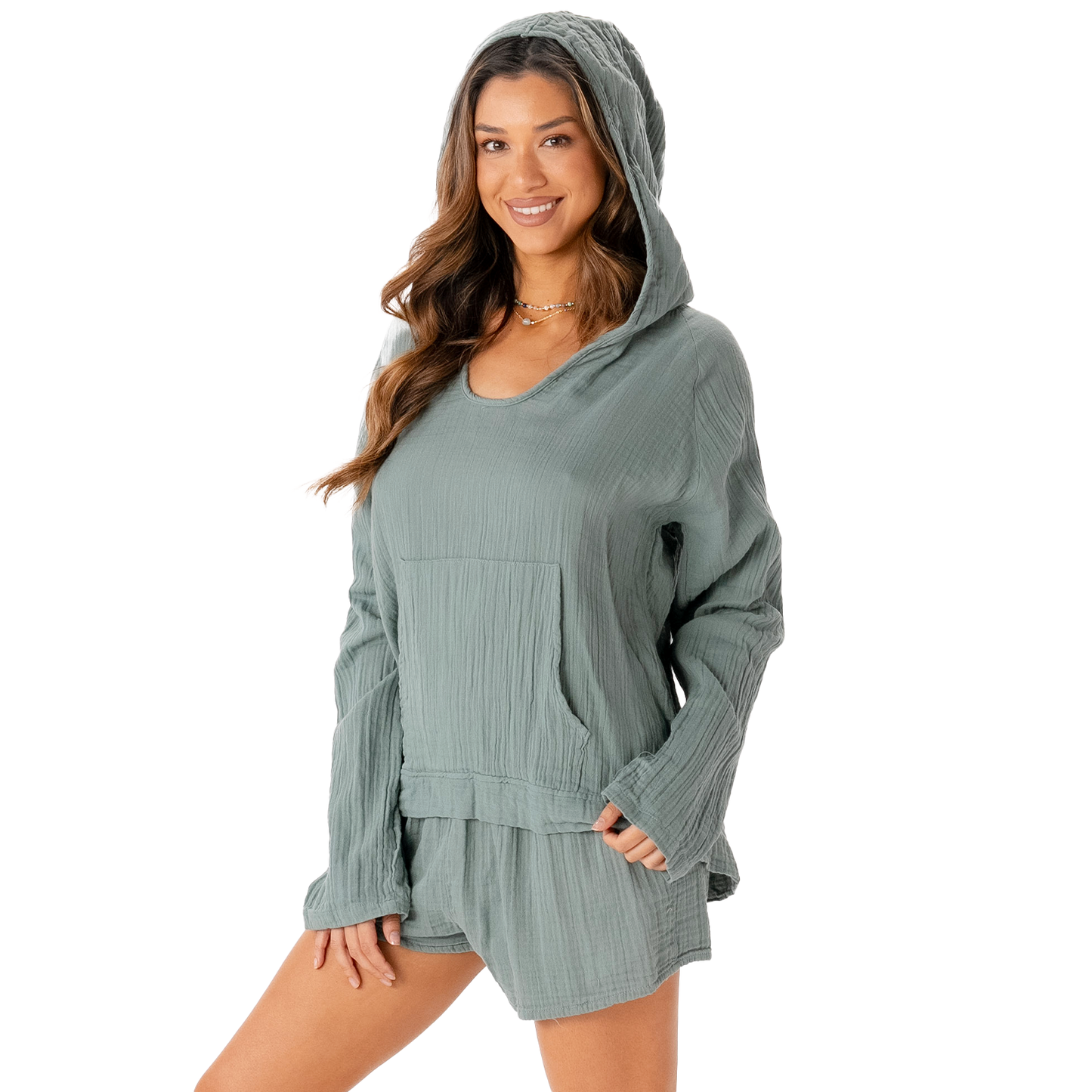 Lotus and Luna - Sage Baja Pullover Hoodie