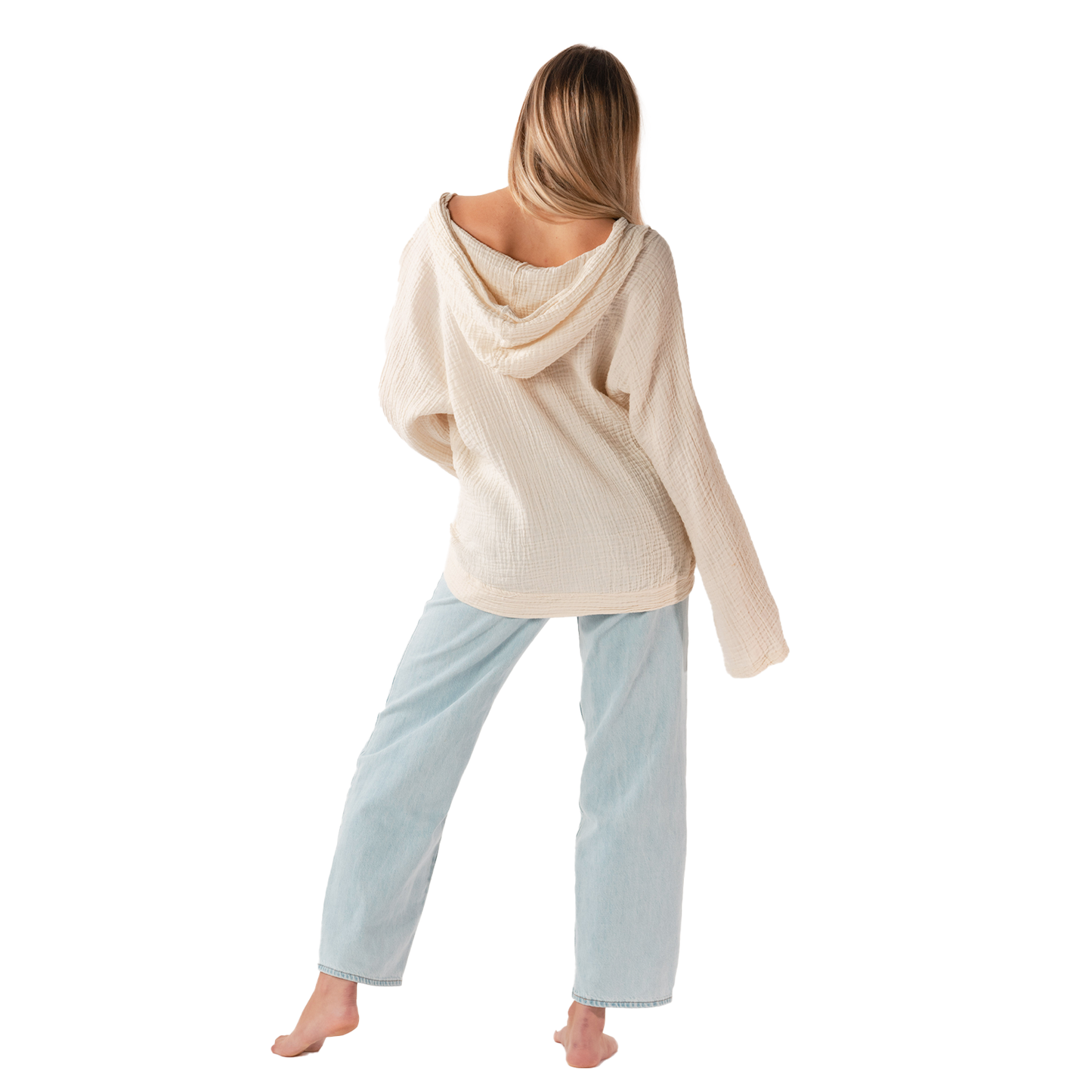 Lotus and Luna - Cream Baja Pullover Hoodie