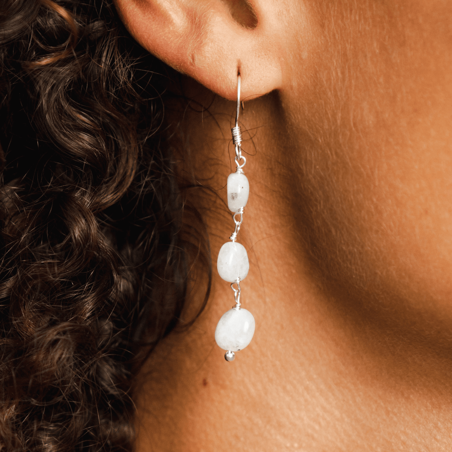 Lotus and Luna - Moonstone Waterfall Earrings