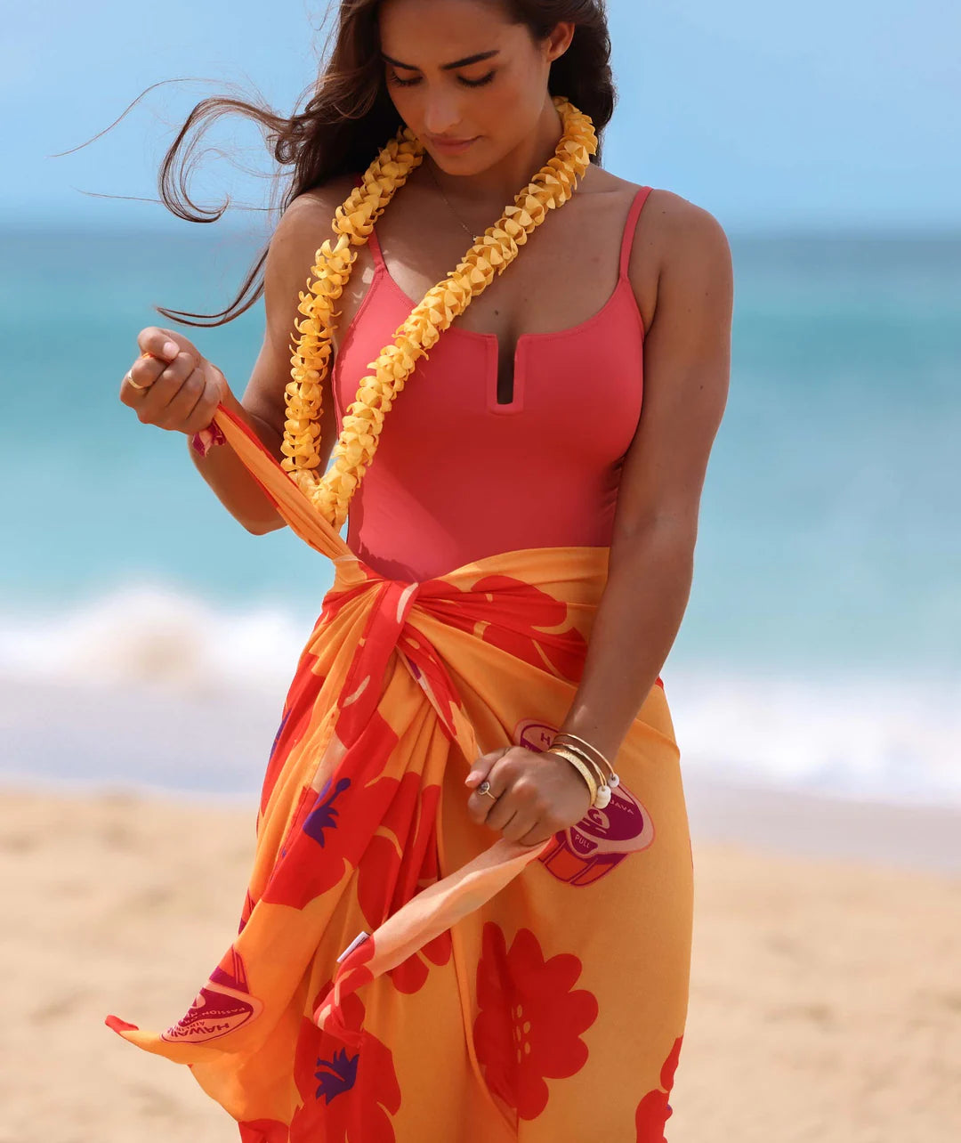 Tag Aloha POG w/ Hawaiian Airlines Pareo