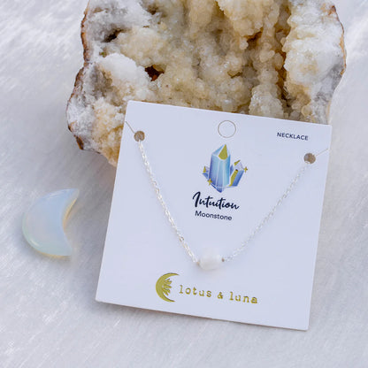 Lotus and Luna Stone of the Earth Necklaces