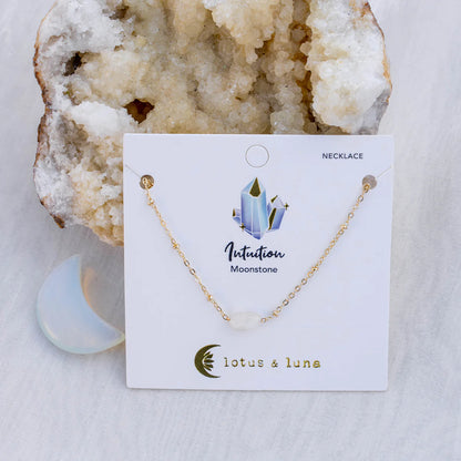 Lotus and Luna Stone of the Earth Necklaces