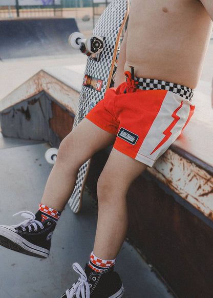 Little Trouble - Electric Boardies Red