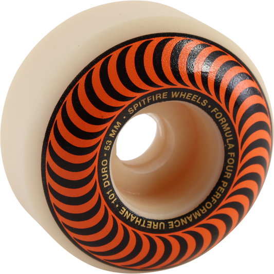 Spitfire Skate Wheels 53mm F4 101a Classic Swirl White/Orange
