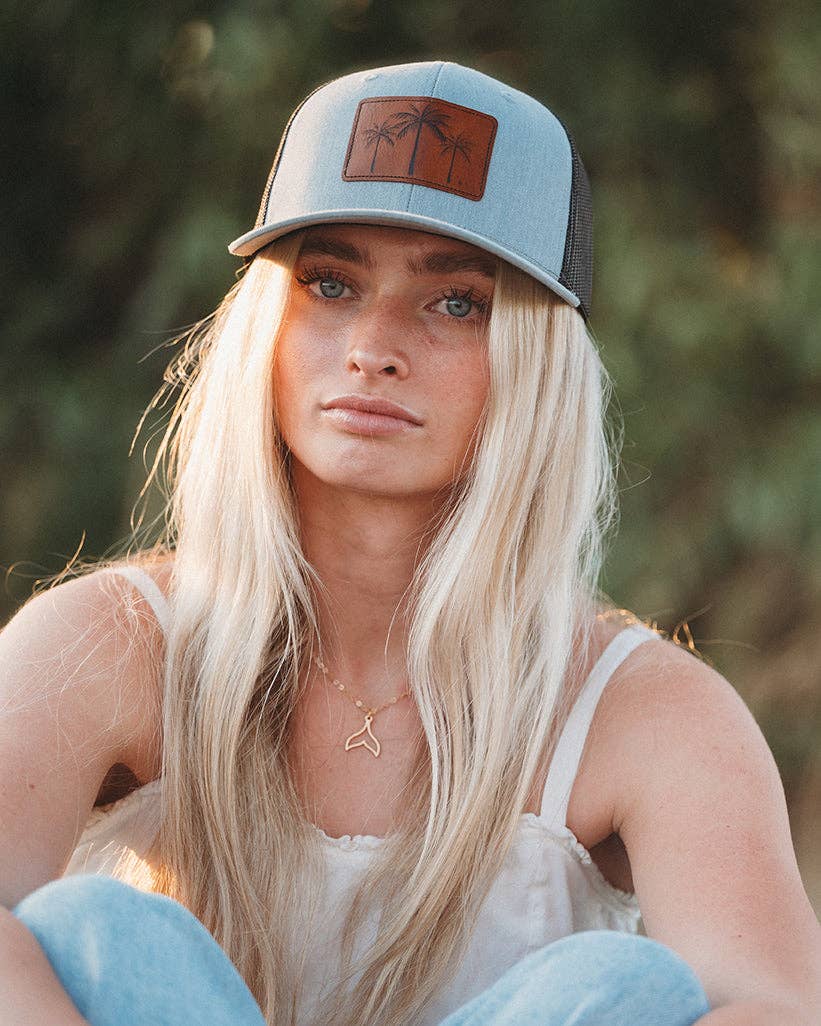 K'Lani Trucker Hat - Black/Grey 3 Palms