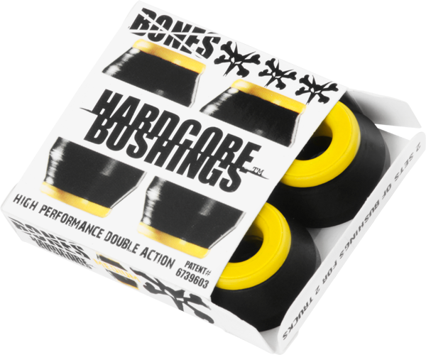 BONES HARDCORE 4PC MED BLACK/YELLOW BUSHINGS
