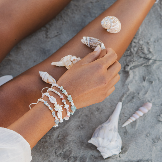 Lotus and Luna - Sea Stone Bracelet Collection