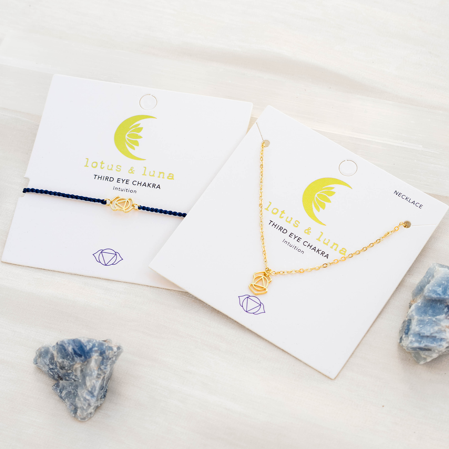 Lotus and Luna - Gold Third Eye Chakra Braided Bracelet