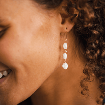 Lotus and Luna - Moonstone Waterfall Earrings