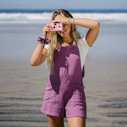 Lotus and Luna - Berry Romper with Adjustable Straps