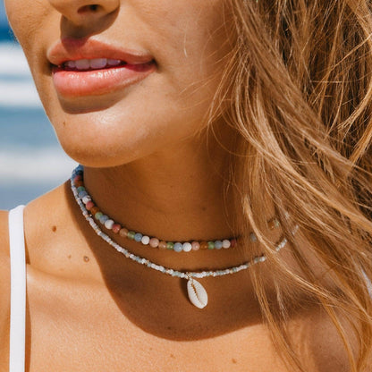 Lotus and Luna - Mademoishelle Seed Bead Shell Necklace