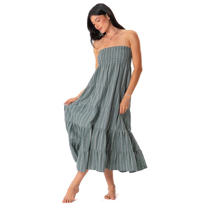 Lotus and Luna - Sage Sailor Stripe Sundrift Skirt