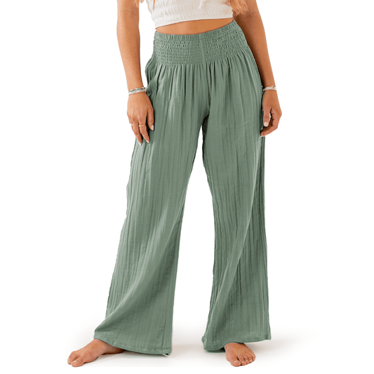 Lotus and Luna - Sage Wide Leg Cotton Pants