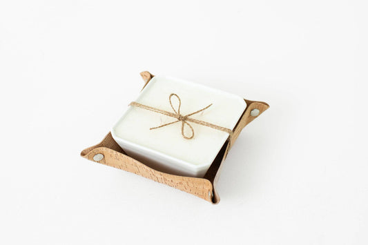KORK Cork Tray With L'oil by Lexi Organic Candle Vanilla Spice