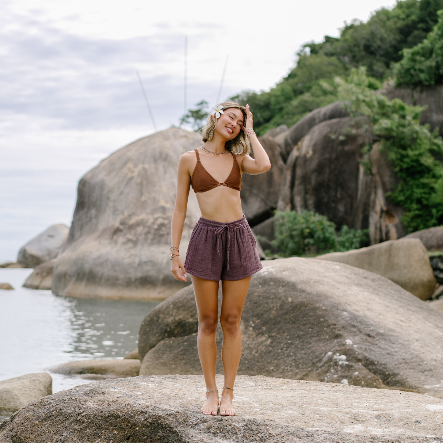 Lotus and Luna - Lunar Sky Cotton Cabana Shorts
