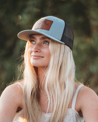 K'Lani Trucker Hat - Black/Grey 3 Palms