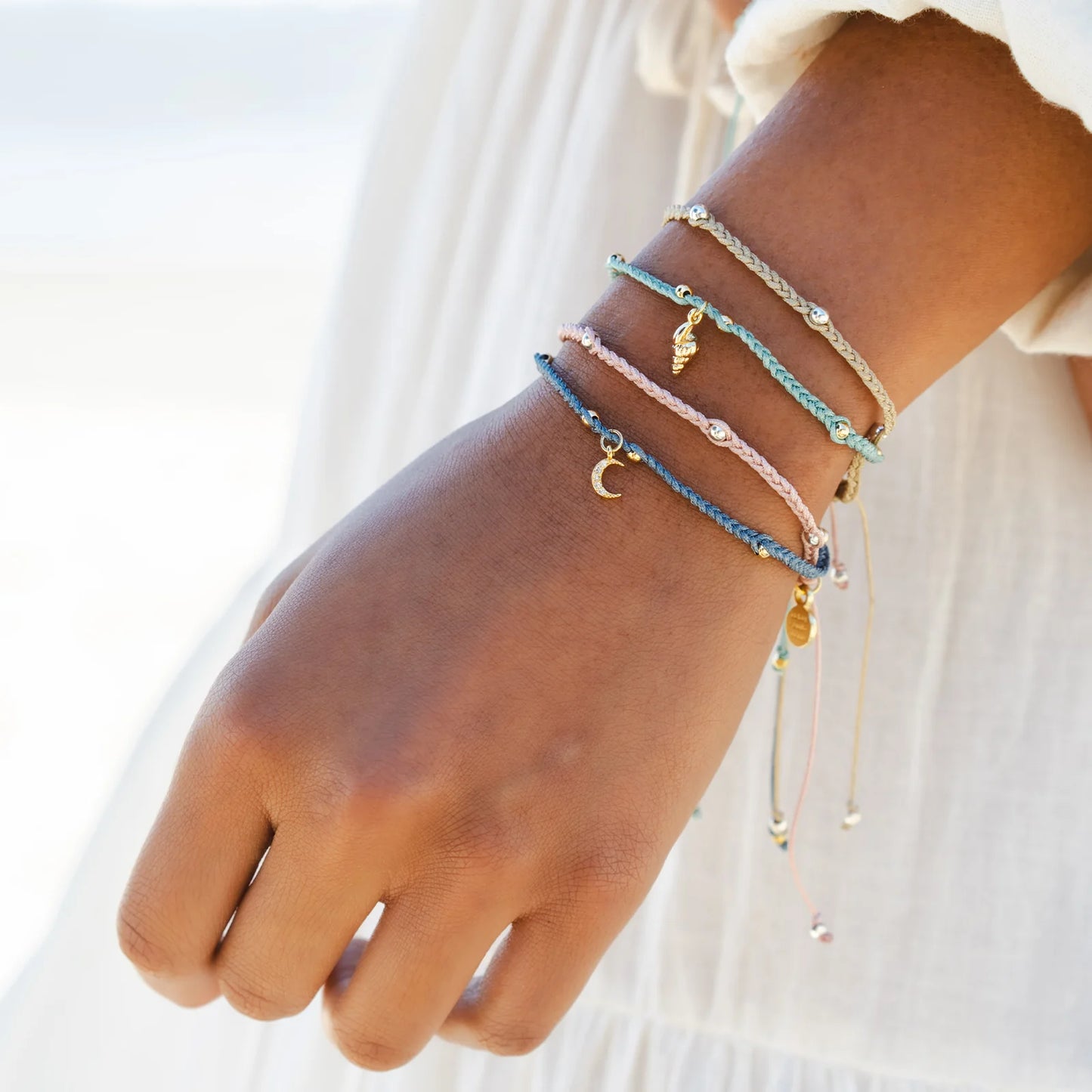 Lotus and Luna - Braided BB Bracelet w/charm