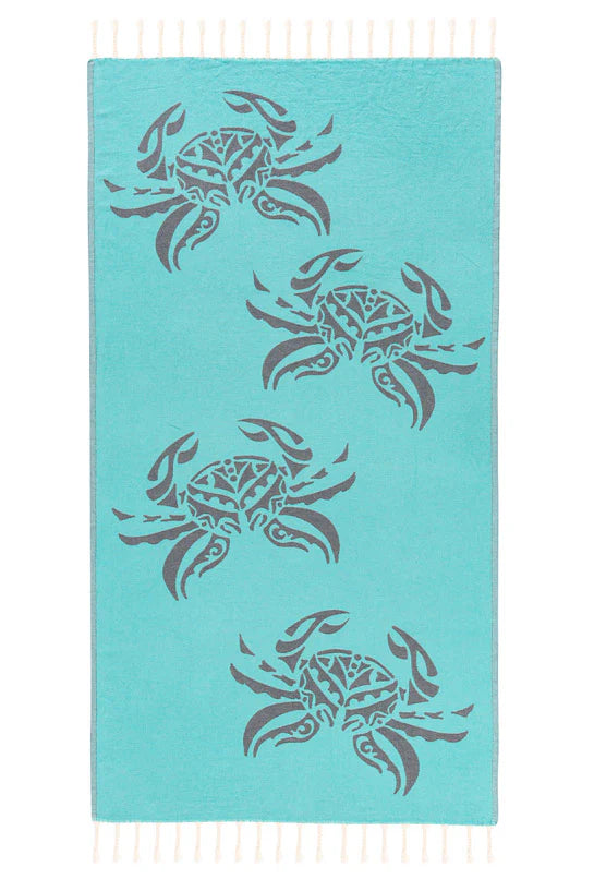 Sun Drunk Crabs Turkish Towel