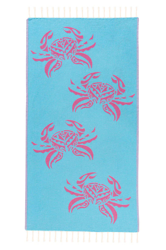 Sun Drunk Crabs Turkish Towel