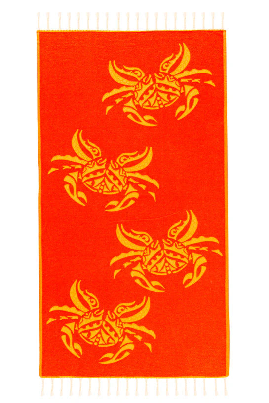 Sun Drunk Crabs Turkish Towel