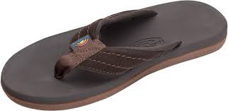 Flip Flops- Mens Brown Rubber Top (M) XXL 12-13.5 Rubber