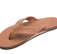 Flip Flops- Mens Tan w/Brown (M) XXXL 13.5-15 Leather