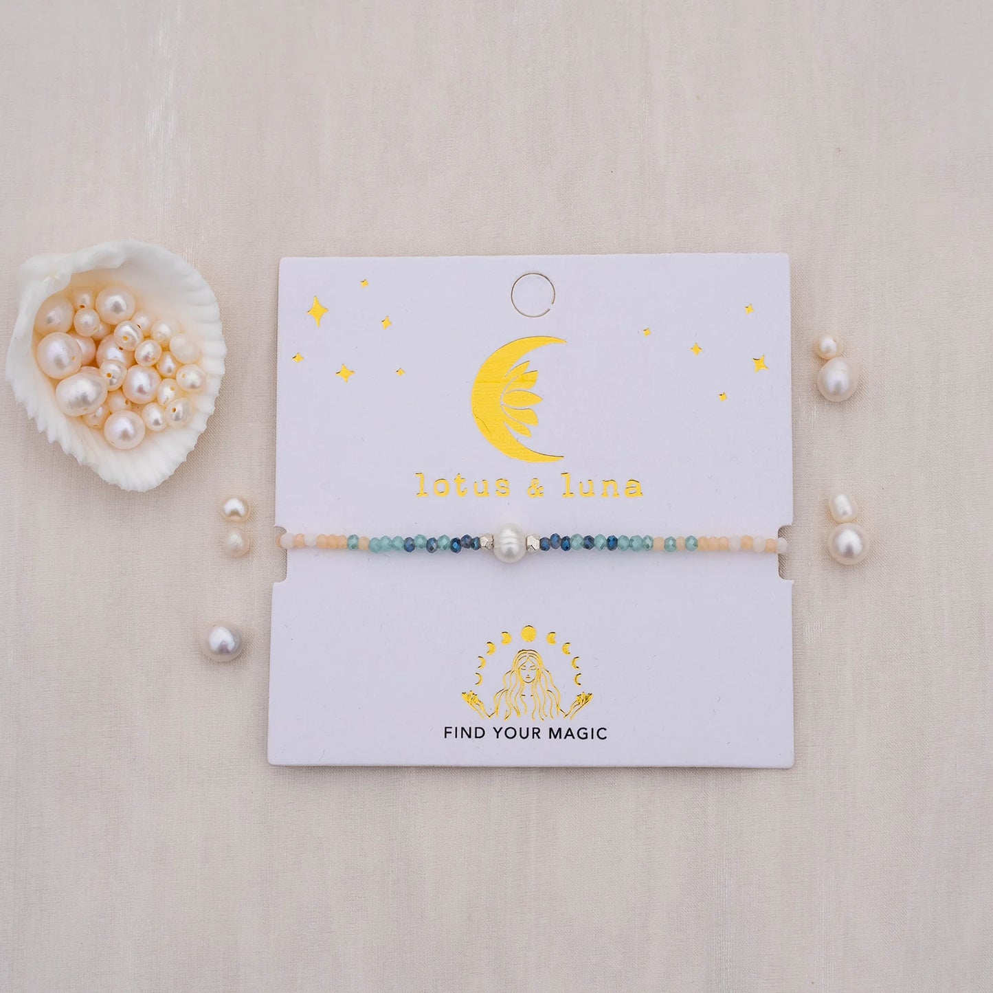 Lotus and Luna Goddess Bracelets