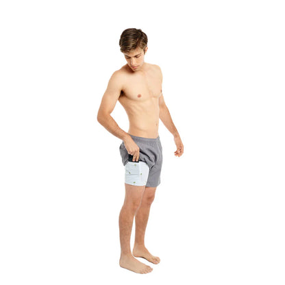 Bermies Grey (Palm Stripes) Shorts