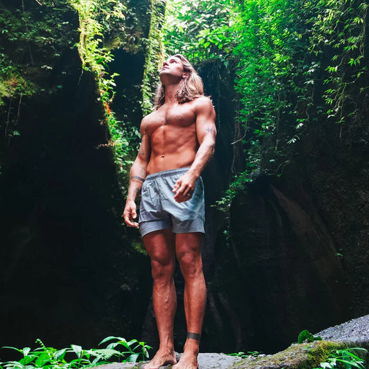 Bermies Grey (Palm Stripes) Shorts