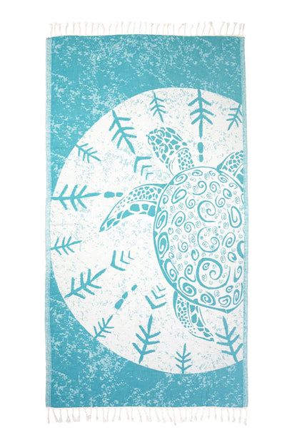 Sun Drunk Sea Turtle Turkish Towel