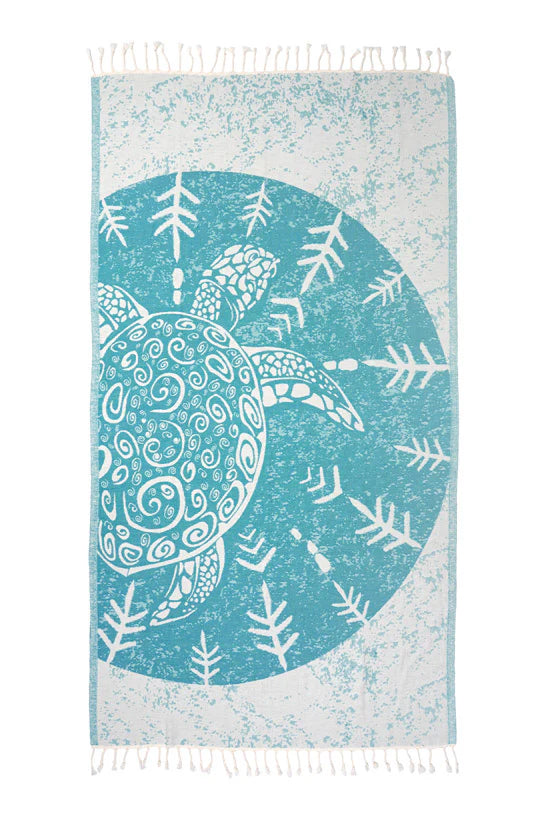 Sun Drunk Sea Turtle Turkish Towel