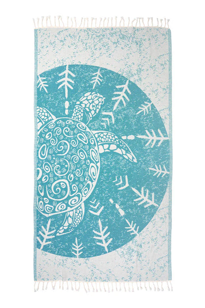 Sun Drunk Sea Turtle Turkish Towel