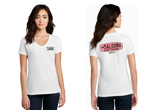 Ladies Saloon Surf Shoppe Wake V-Neck Tee