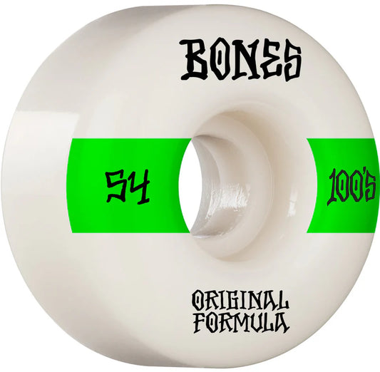 Bones Wheels 100's OG V4 #14 54mm White/Green