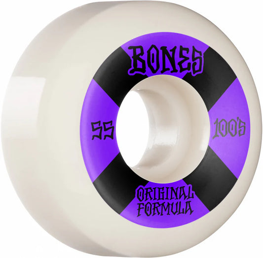 Bones Wheels 100's OG V5 #4 55mm White/Purple