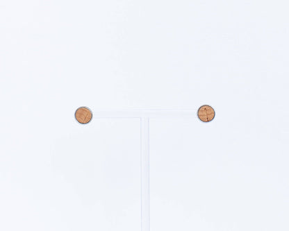 KORK Cork Earrings - Round Stud Natural