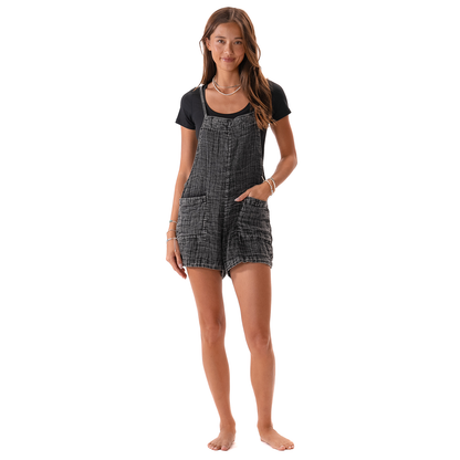 Lotus and Luna - Vintage Black Romper with Adjustable Straps