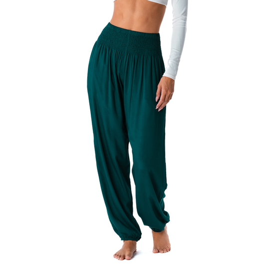 Lotus and Luna - Rain Forest Rayon Harem Pants with Pockets