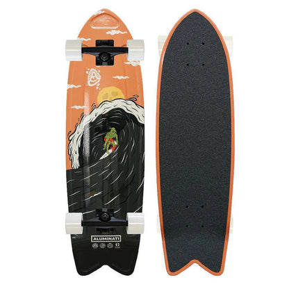 Aluminati Skate Midnight Surf Fish Complete Longboard Cruiser
