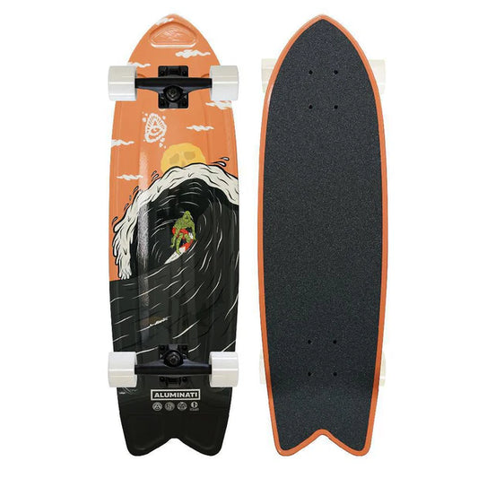 Aluminati Skate Midnight Surf Fish Complete Longboard Cruiser