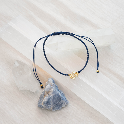Lotus and Luna - Gold Third Eye Chakra Braided Bracelet